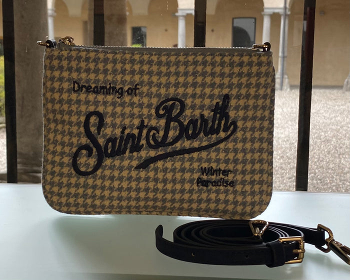 SAINT BARTH MINI POCHETTE PIED DE POULE